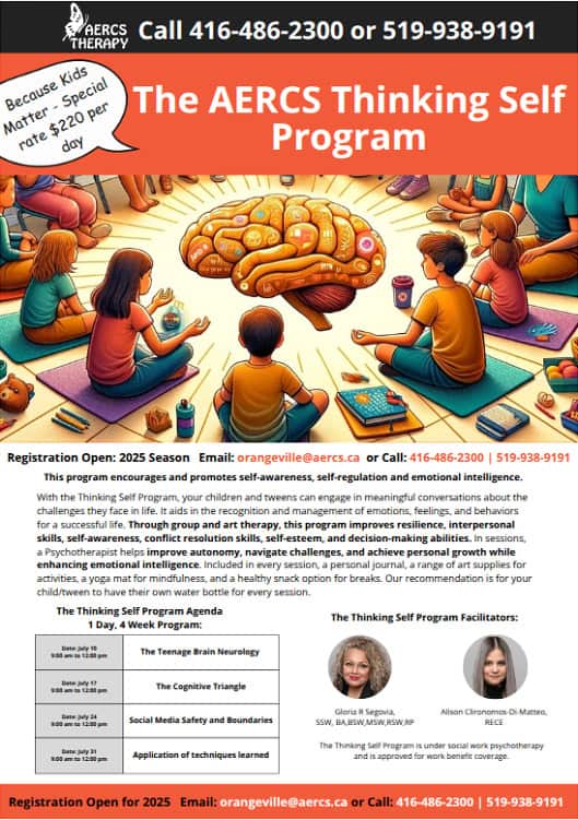 Download the AERCS Thinking Self Program PDF poster detailing program sessions, benefits, and registration information.