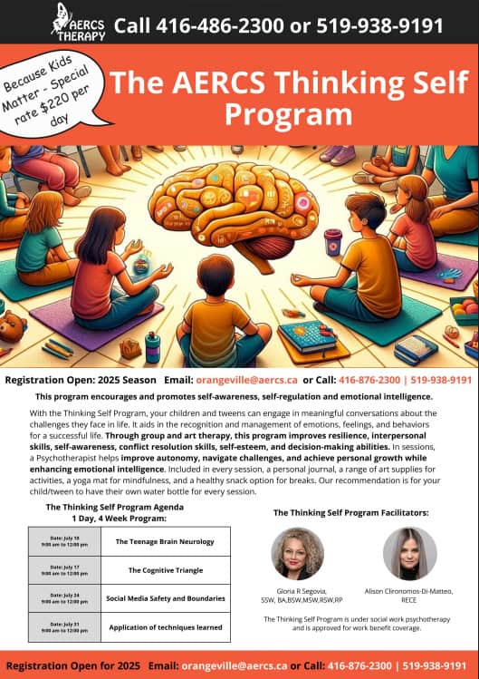 Download the AERCS Thinking Self Program PDF poster detailing program sessions, benefits, and registration information.